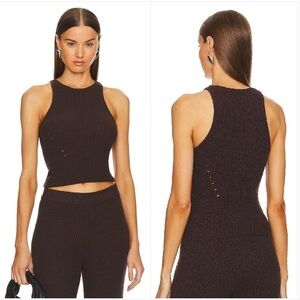 Song of Style x Revolve Saniya Tank Knit Chocolate Brown Small